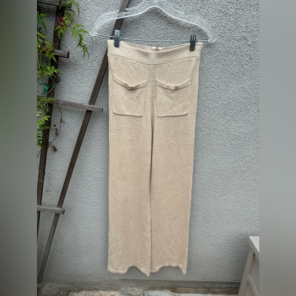Joostricot solid pants + Linen Button down Crop Cami beige Sandstone - Picture 8 of 11